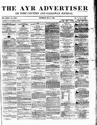 cover page of Ayr Advertiser published on May 13, 1886